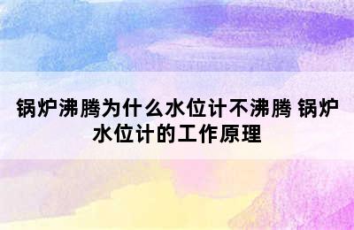 锅炉沸腾为什么水位计不沸腾 锅炉水位计的工作原理